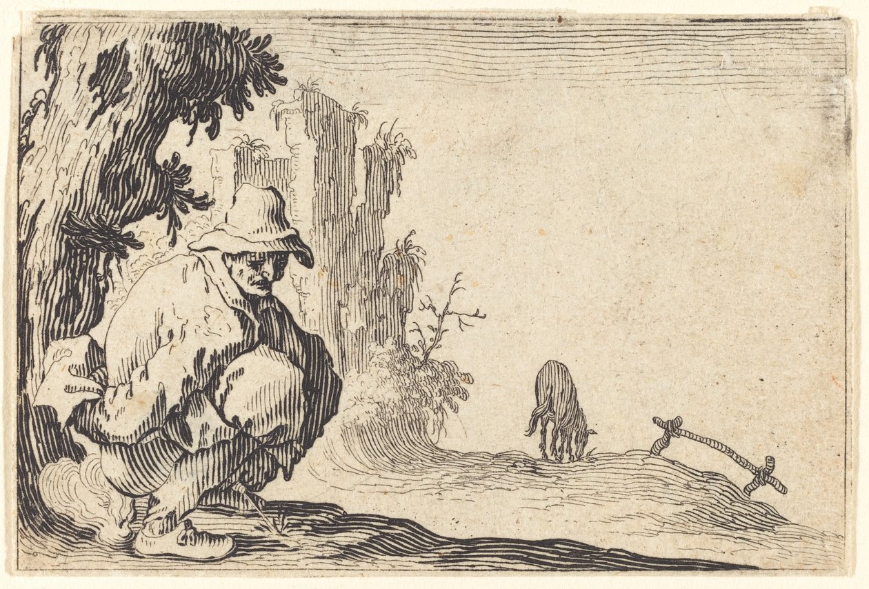 Chłop defekacja autorstwa Jacques Callot