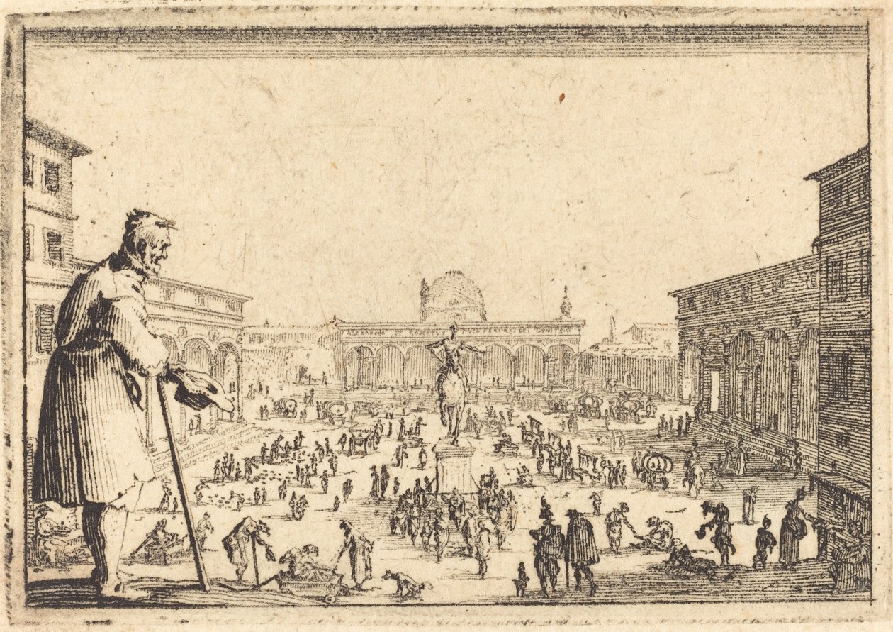 Plac Św. Annunziata, Florencja autorstwa Jacques Callot