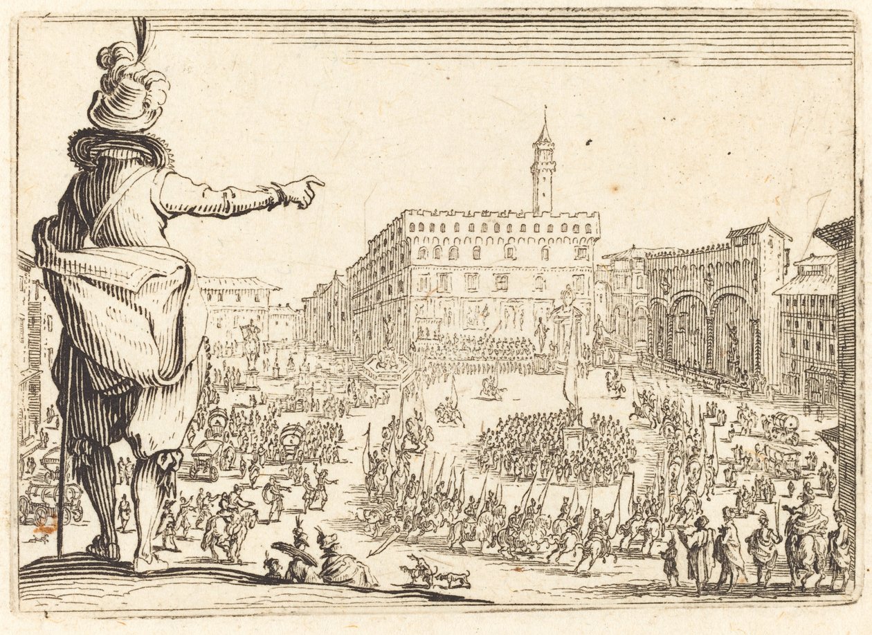 Piazza della Signoria, Florencja, ok. 1622. autorstwa Jacques Callot