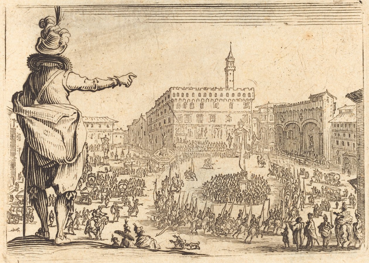 Piazza della Signoria, Florencja, ok. 1622. autorstwa Jacques Callot