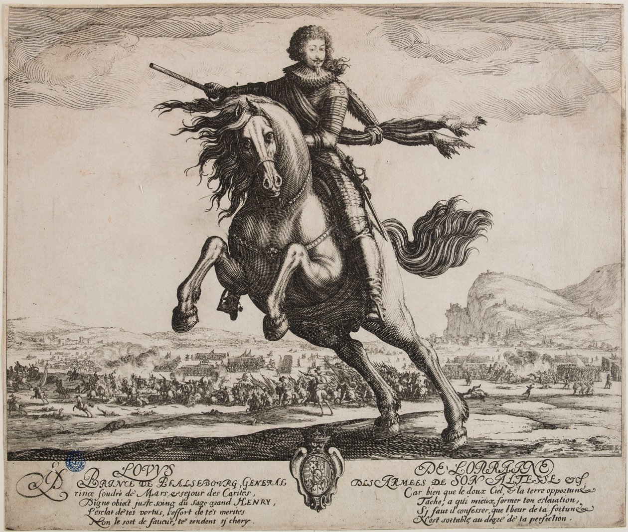 Portret księcia Phalsbourga (Lieure 505, Meaume 508) autorstwa Jacques Callot
