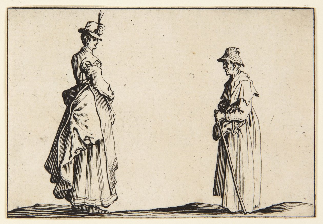 Profile dwóch kobiet autorstwa Jacques Callot