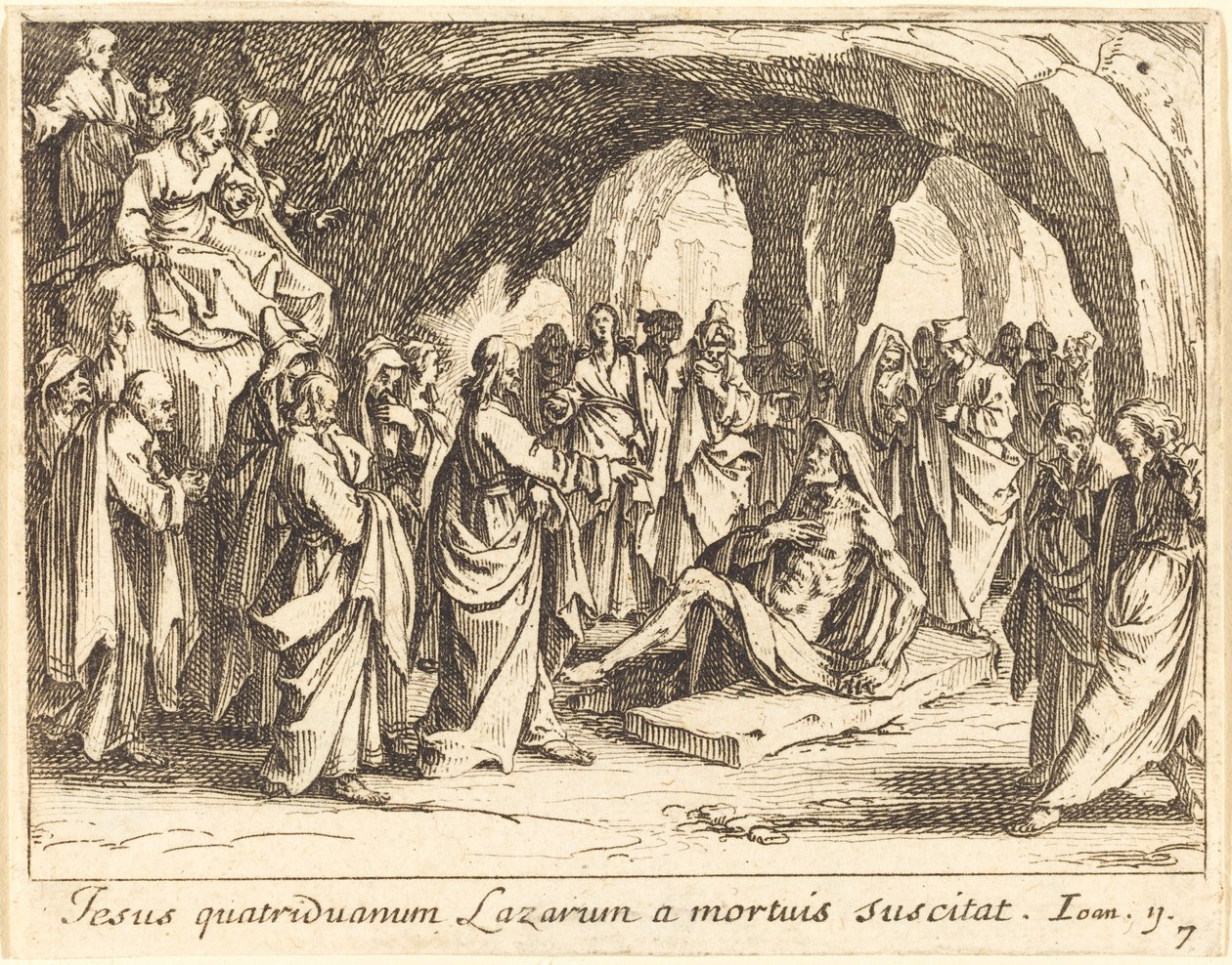 Wskrzeszenie Łazarza autorstwa Jacques Callot