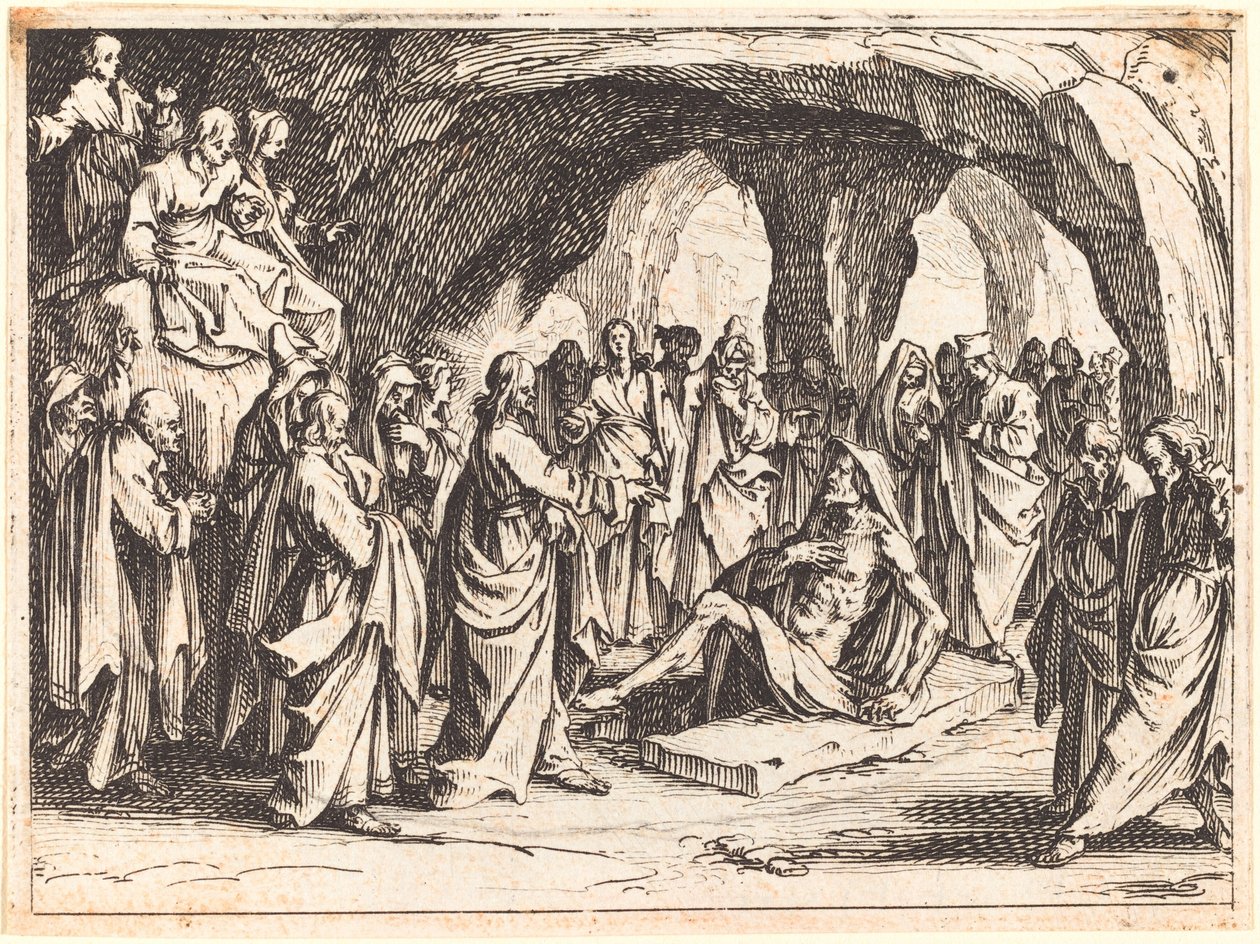 Wskrzeszenie Łazarza autorstwa Jacques Callot