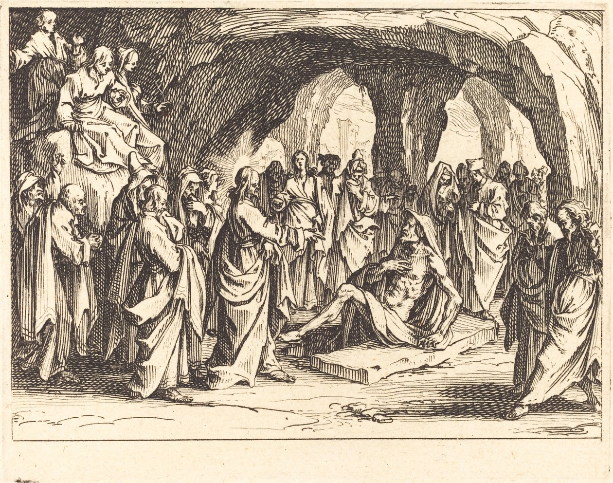 Wskrzeszenie Łazarza autorstwa Jacques Callot