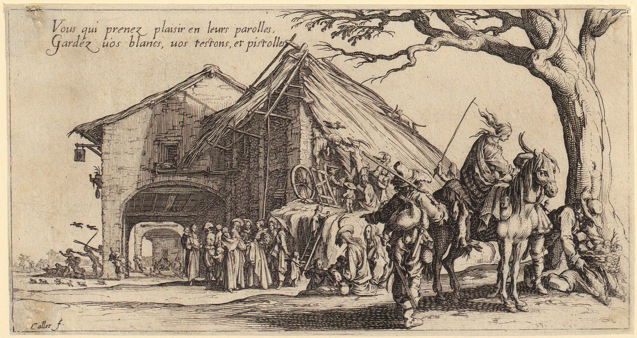 Rast, strona 3 serii „Bohemiści” autorstwa Jacques Callot