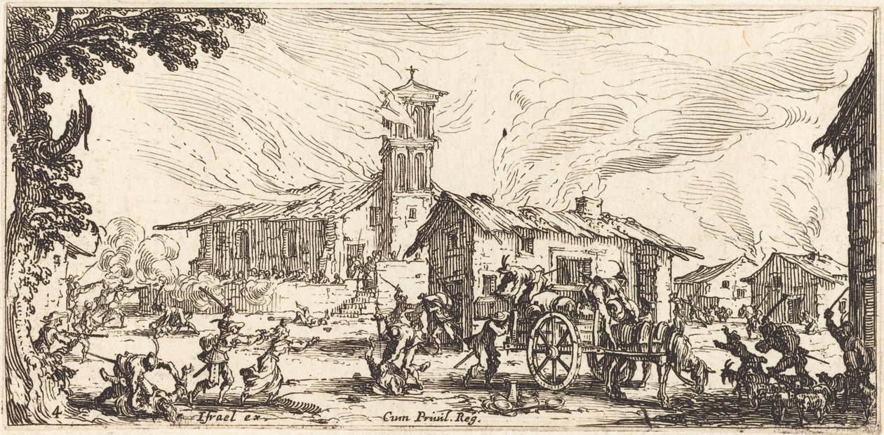 Spustoszenie i spalenie wsi autorstwa Jacques Callot