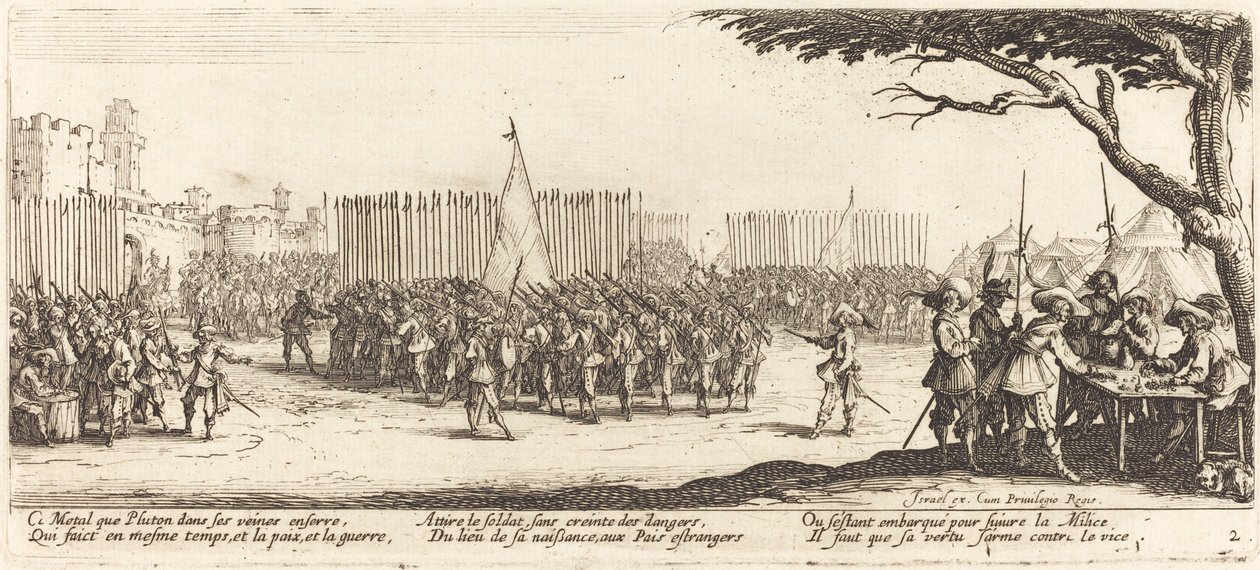 Rekrutacja wojsk autorstwa Jacques Callot