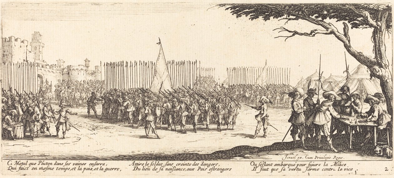 Rekrutacja wojsk autorstwa Jacques Callot