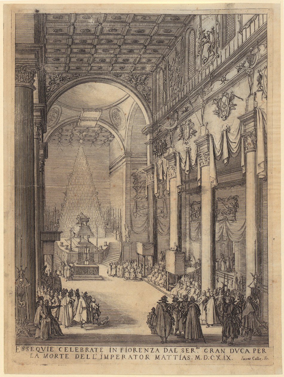 Requiem na cześć cesarza Macieja autorstwa Jacques Callot