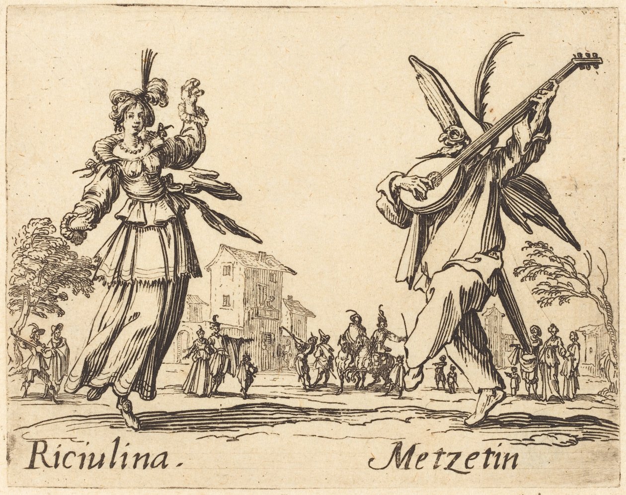 Riciulina i Metzetin autorstwa Jacques Callot