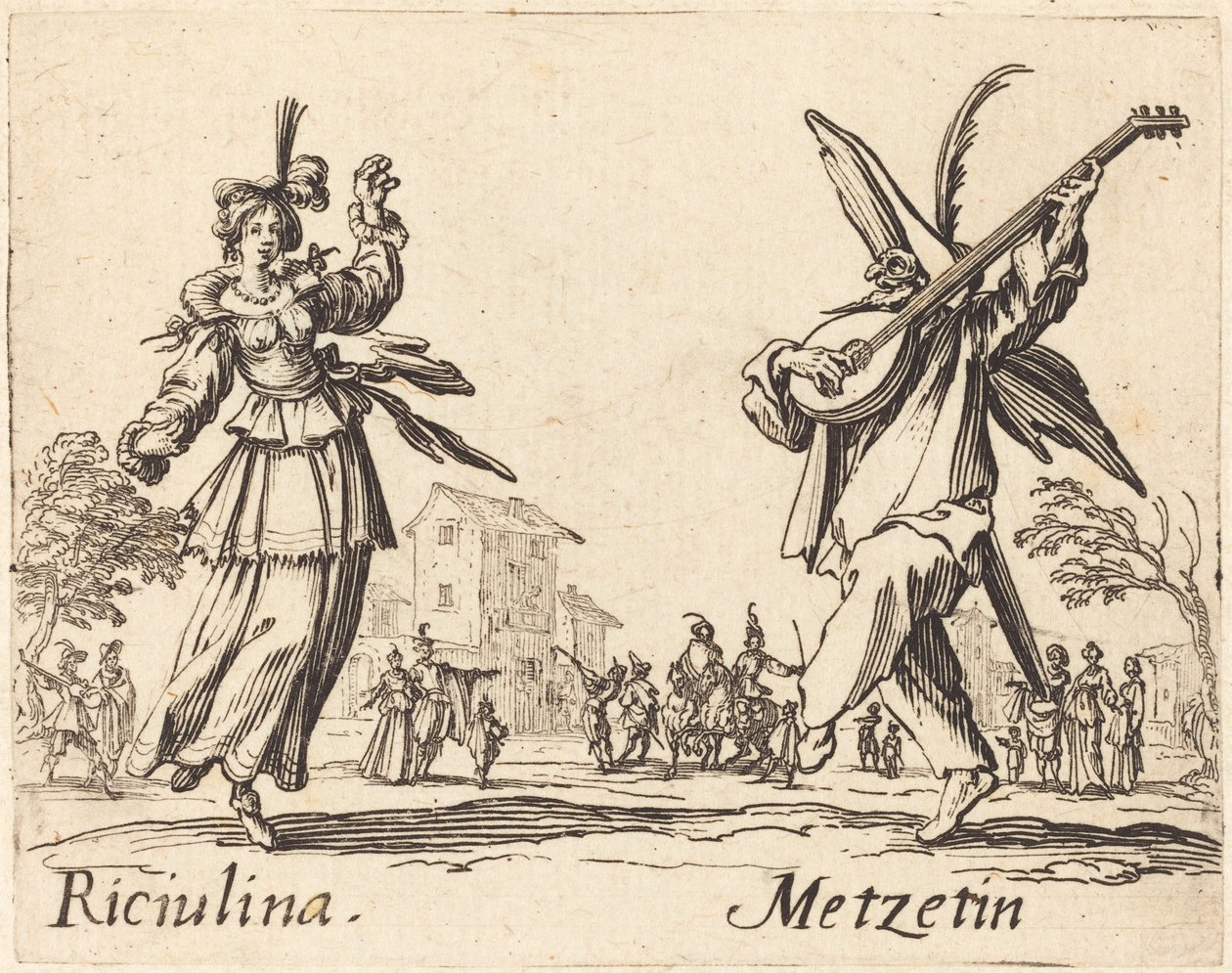 Riciulina i Metzetin autorstwa Jacques Callot
