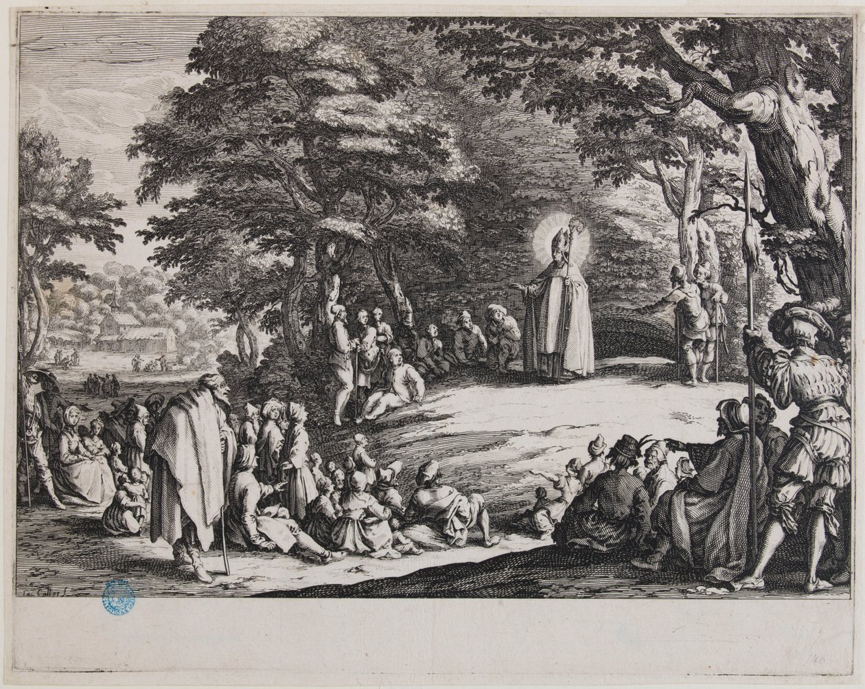 Święty Admond albo święty Mikołaj i święty Seweryn (Lieure 406, Meaume 140) autorstwa Jacques Callot