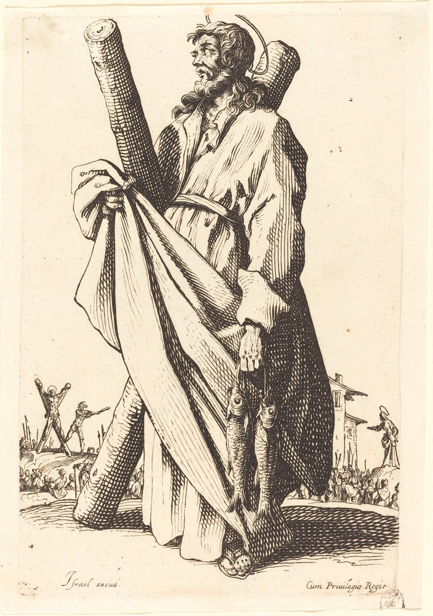 Święty Andrzej, opublikowany 1631. autorstwa Jacques Callot