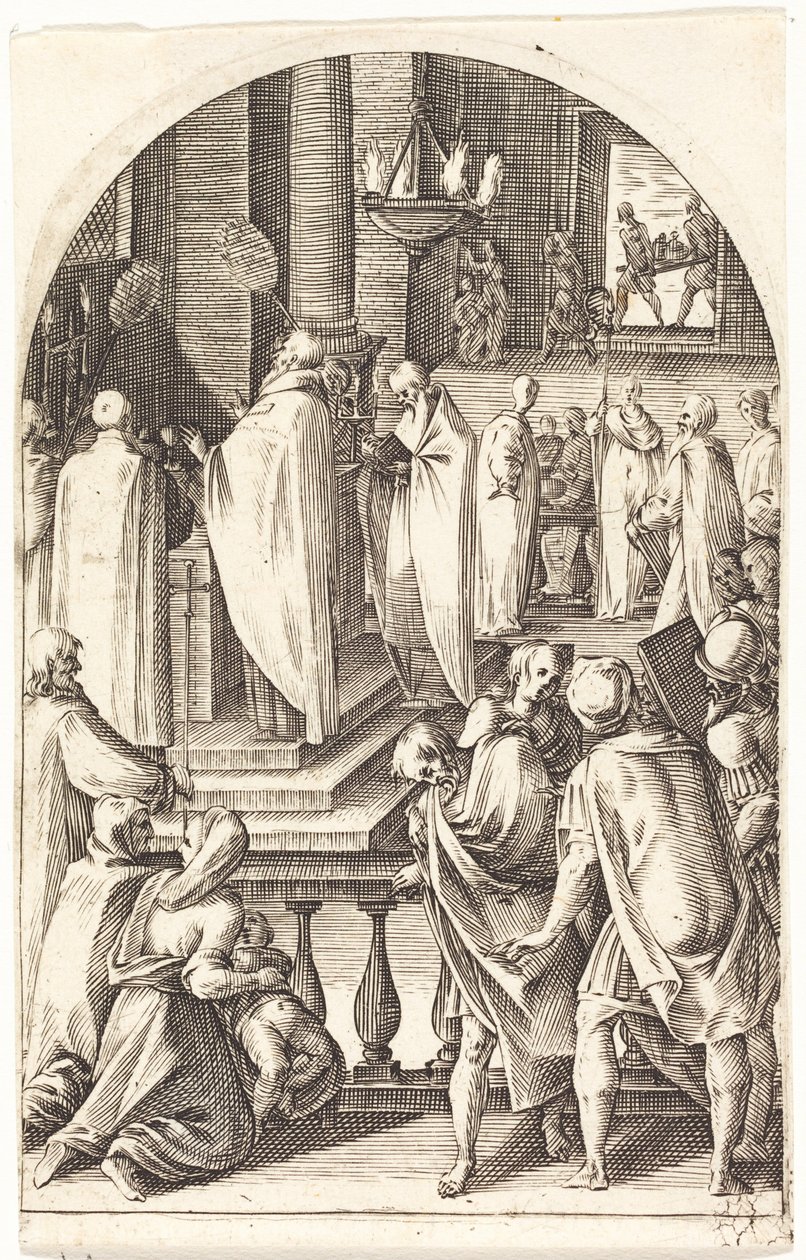 Święty Bazyli odprawiający mszę autorstwa Jacques Callot