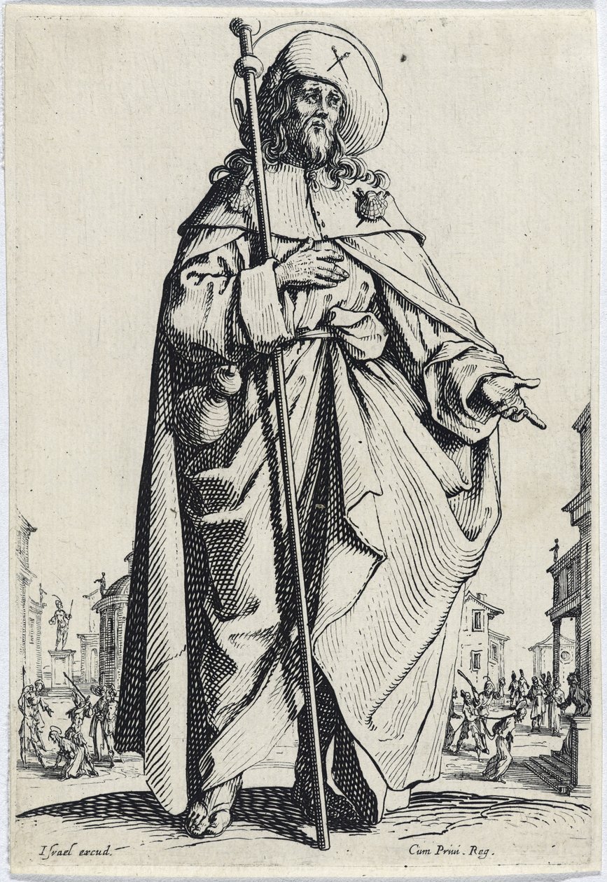 Św. Jakub Większy z Les Grands Apôtres (Wielcy Apostołowie), 1631 autorstwa Jacques Callot