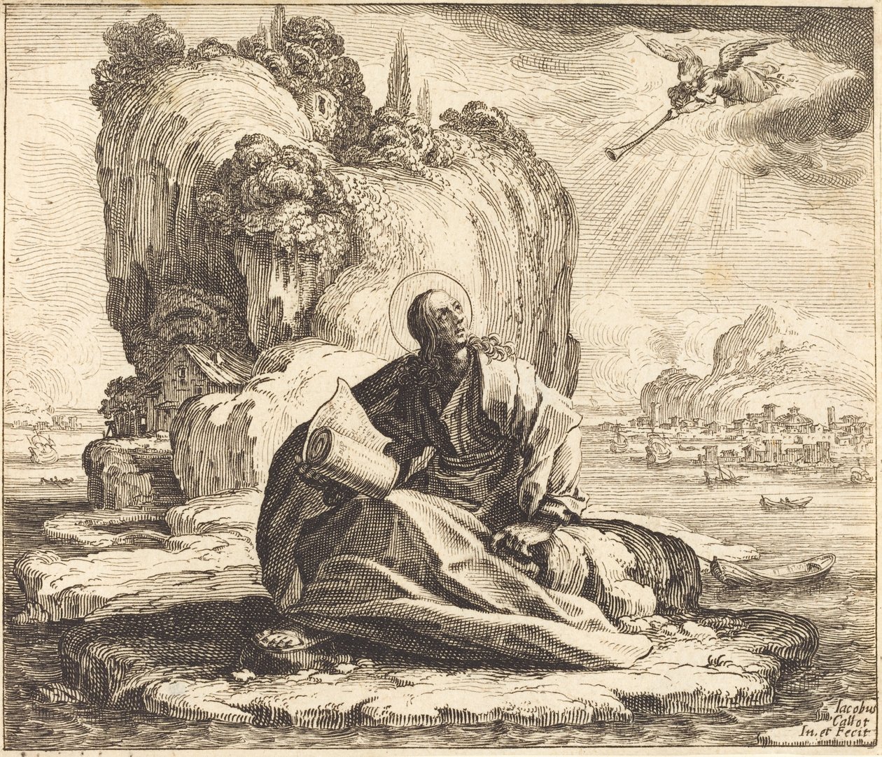 Święty Jan na wyspie Patmos autorstwa Jacques Callot