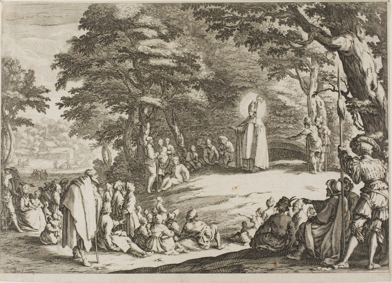 Święty Mikołaj głosi kazania autorstwa Jacques Callot