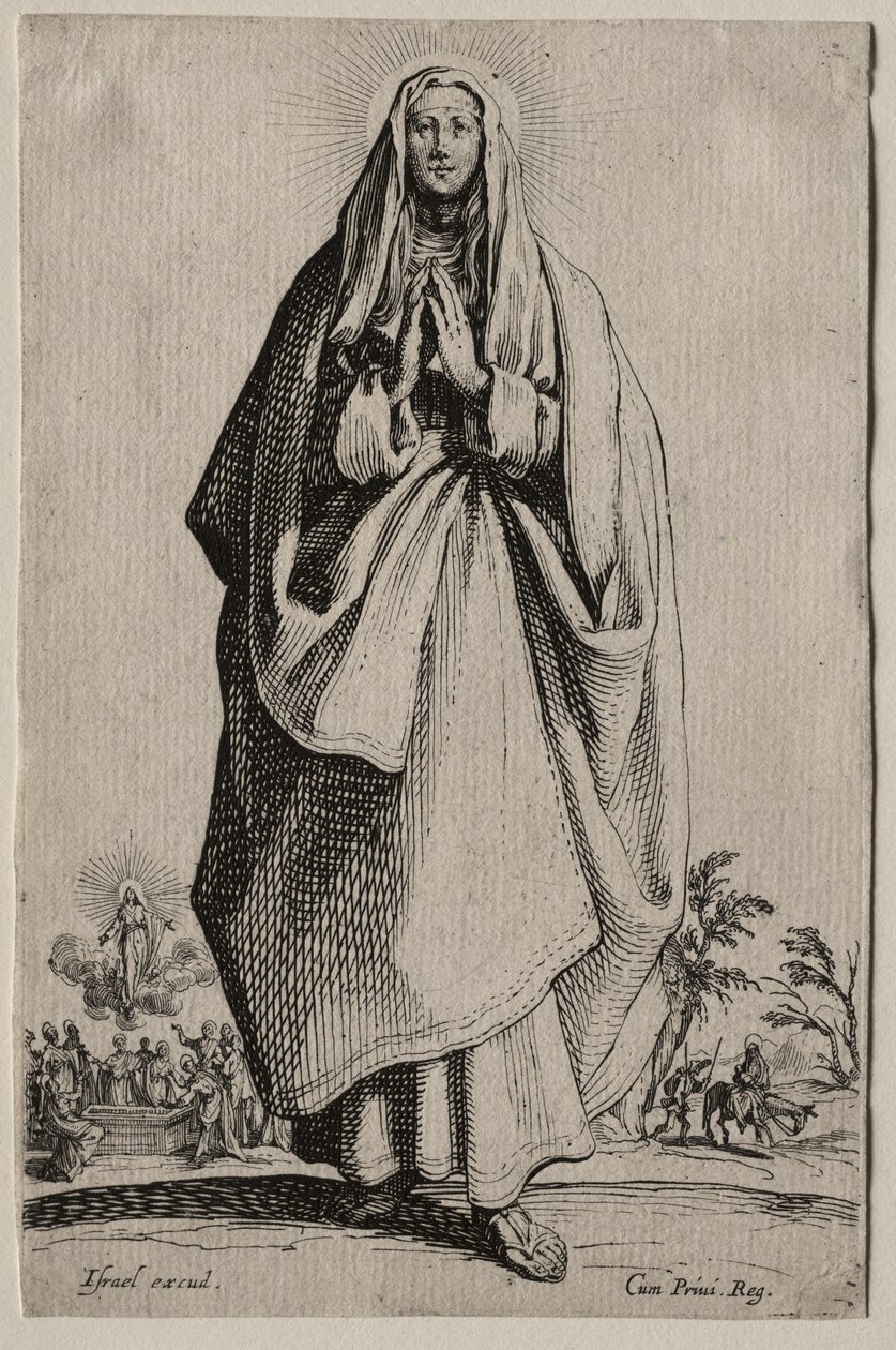 Święci Najświętszej Maryi Panny Zbawiciela Ikony/Les Grands Apôtres (Wielcy Apostołowie): La Sainte Vierge (Święta Dziewica) autorstwa Jacques Callot