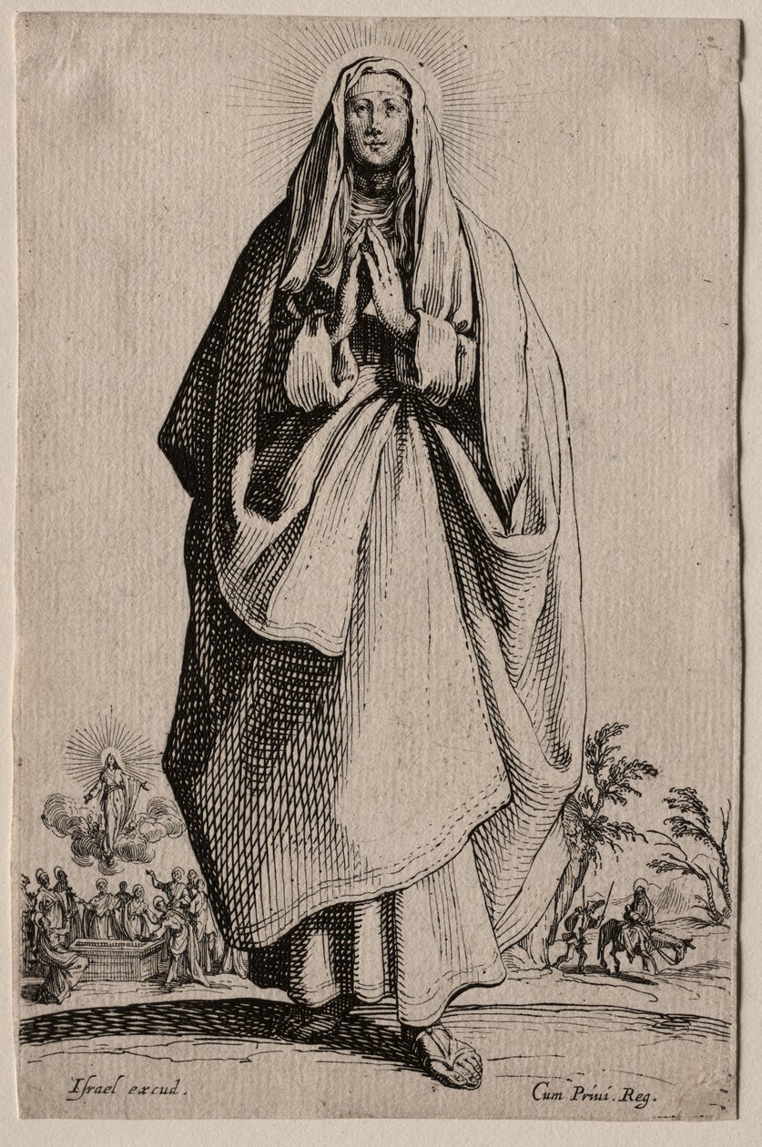 Święci Najświętszej Maryi Panny Zbawiciela Ikony/Les Grands Apôtres (Wielcy Apostołowie): La Sainte Vierge (Święta Dziewica) autorstwa Jacques Callot