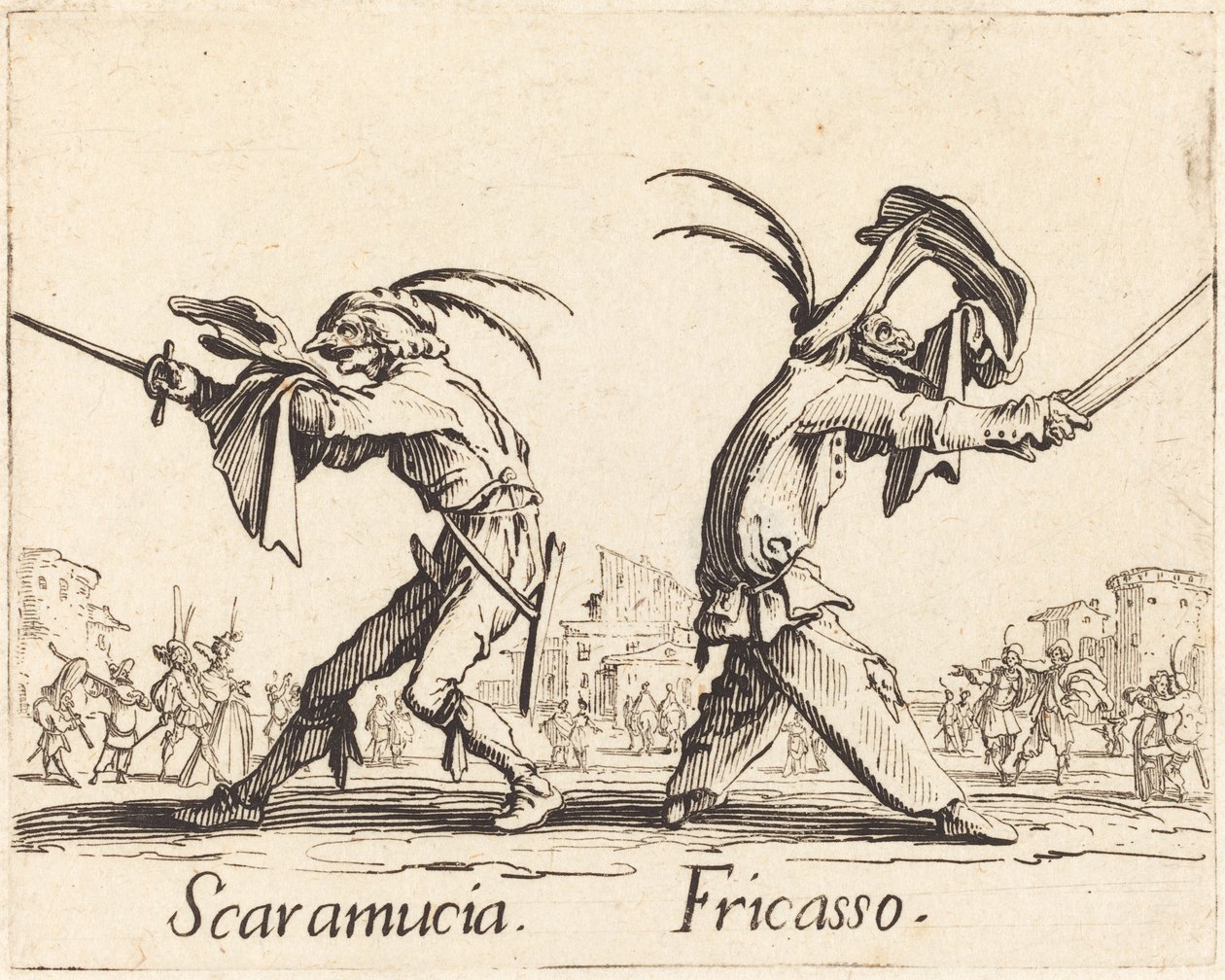 Scaramucia i Fricasso autorstwa Jacques Callot