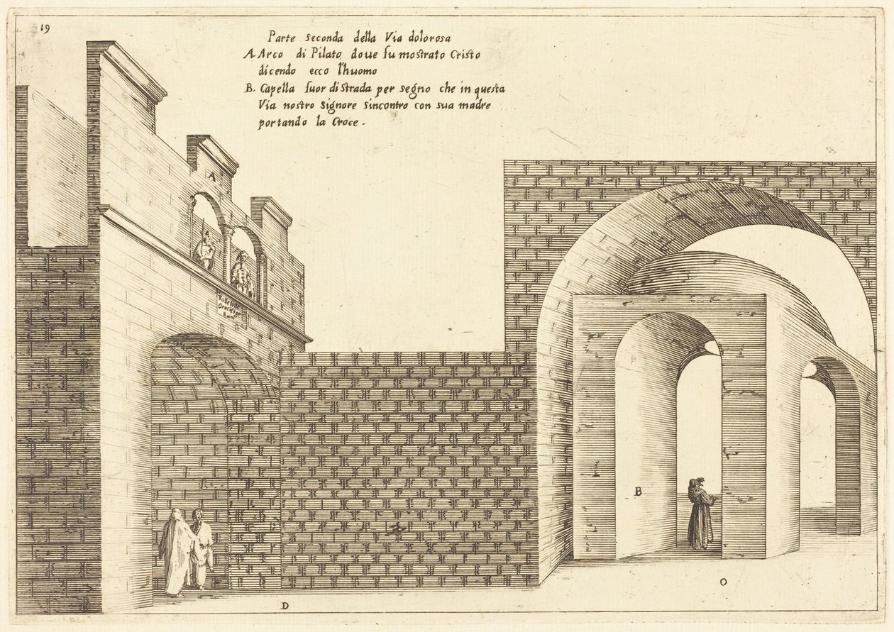 Druga część Via Dolorosa autorstwa Jacques Callot
