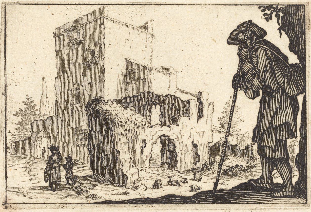 Pasterz i Ruiny autorstwa Jacques Callot