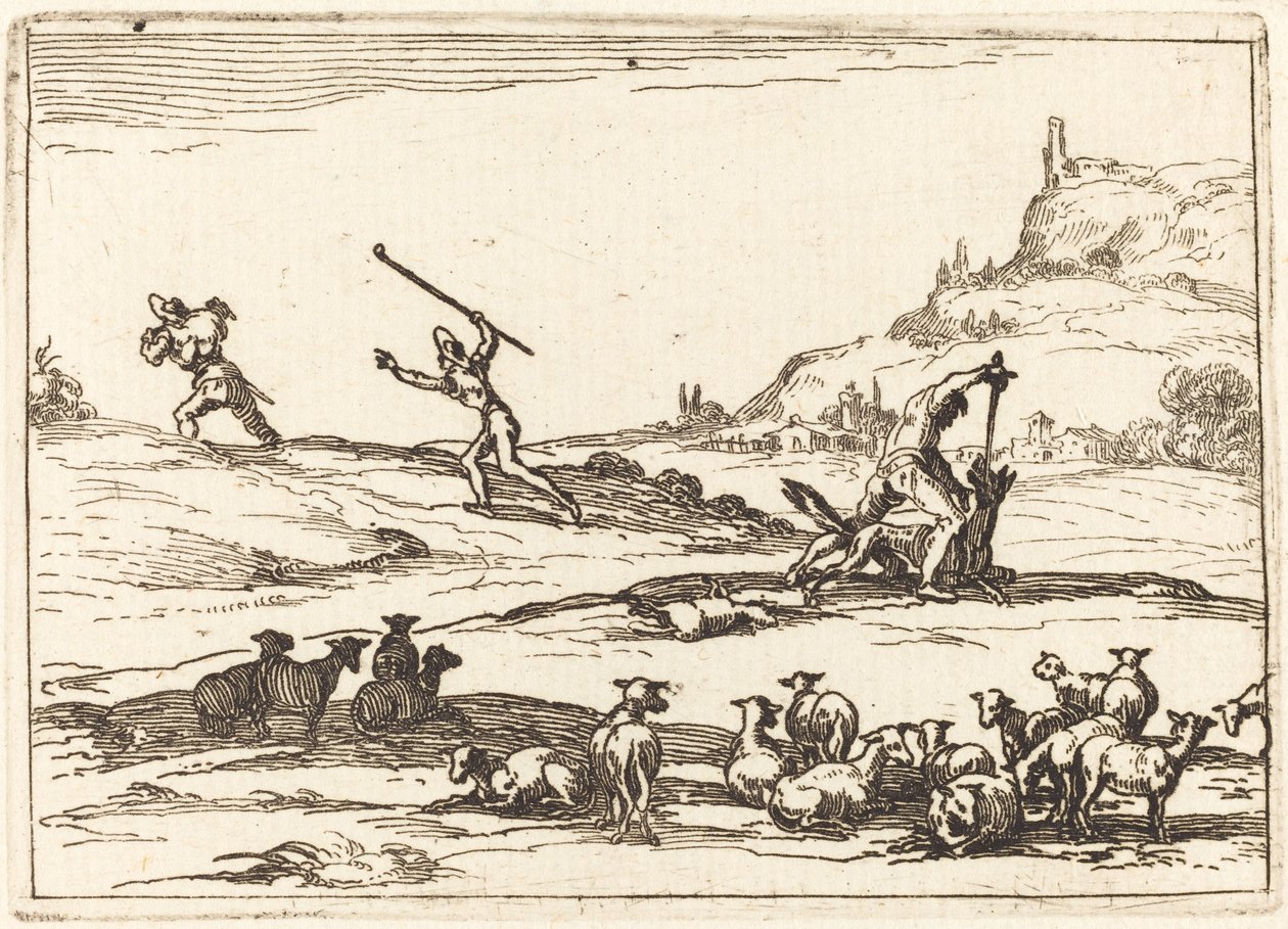 Pasterze broniący swoich stad autorstwa Jacques Callot