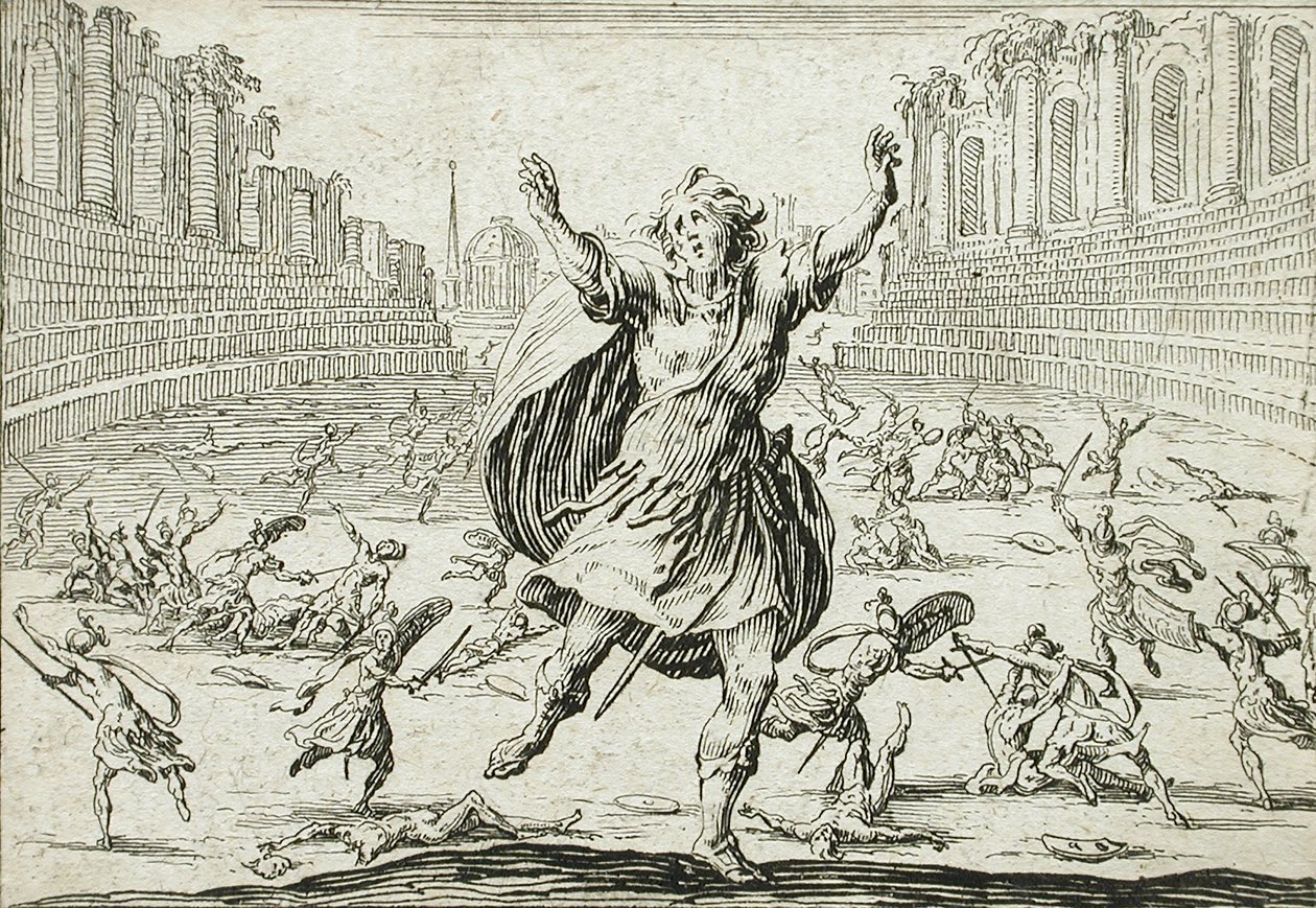 Potyczka w cyrku autorstwa Jacques Callot