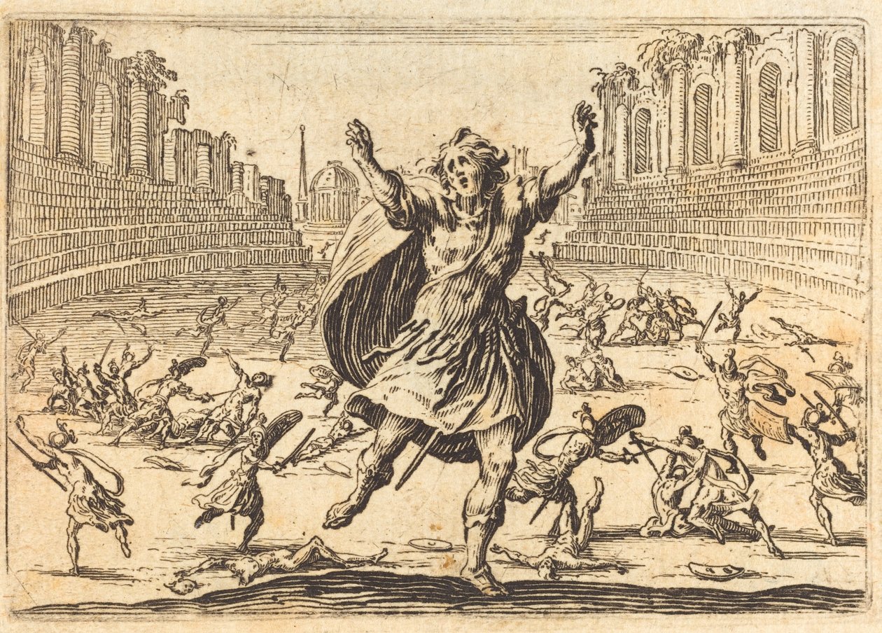 Potyczka w rzymskim cyrku autorstwa Jacques Callot