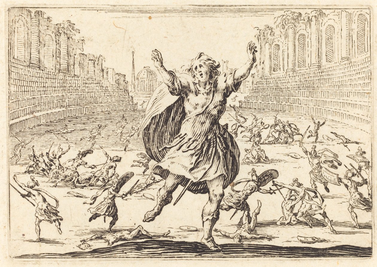 Potyczka w rzymskim cyrku autorstwa Jacques Callot