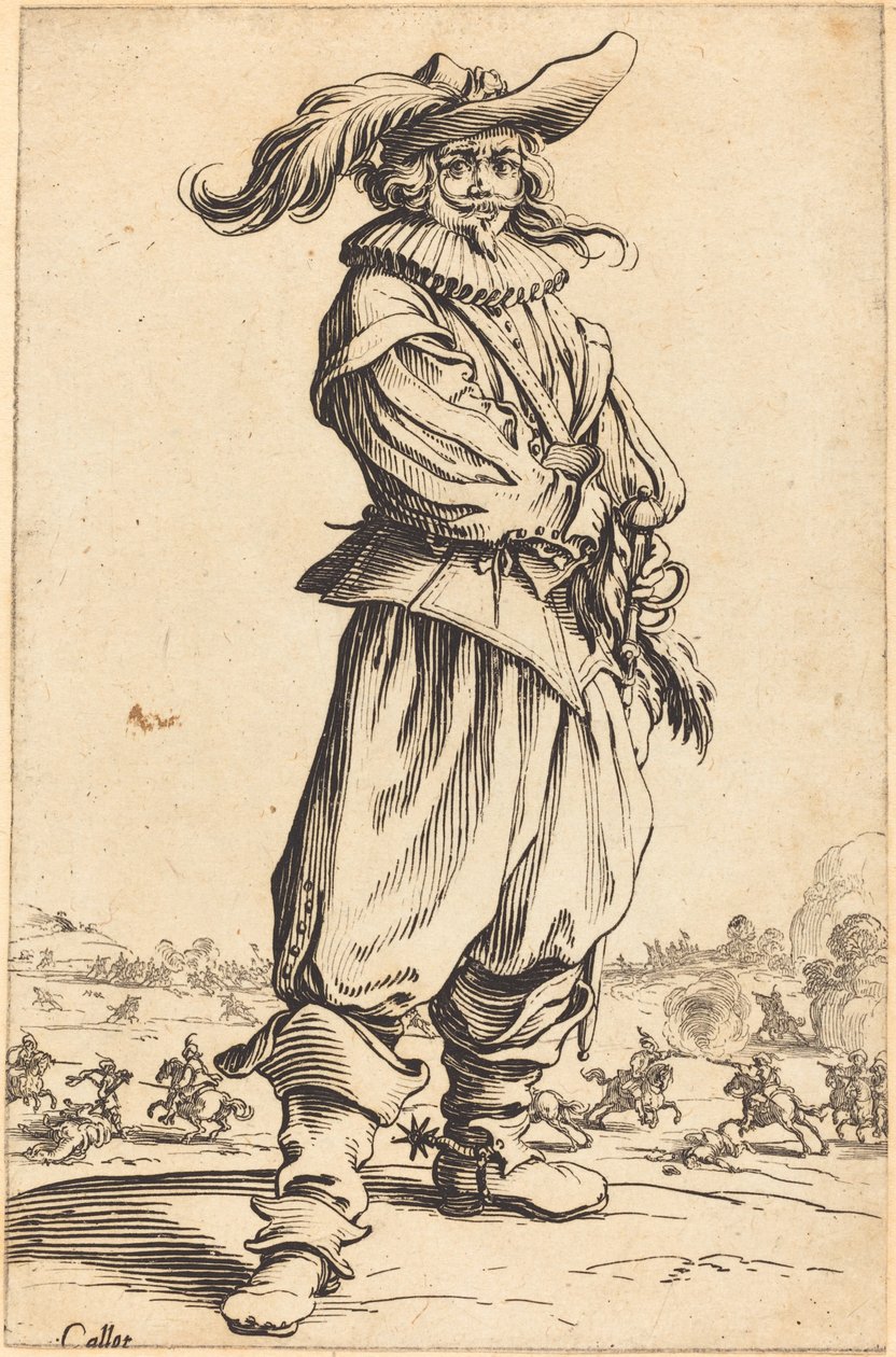 Żołnierz w Pierzastym Kapeluszu autorstwa Jacques Callot