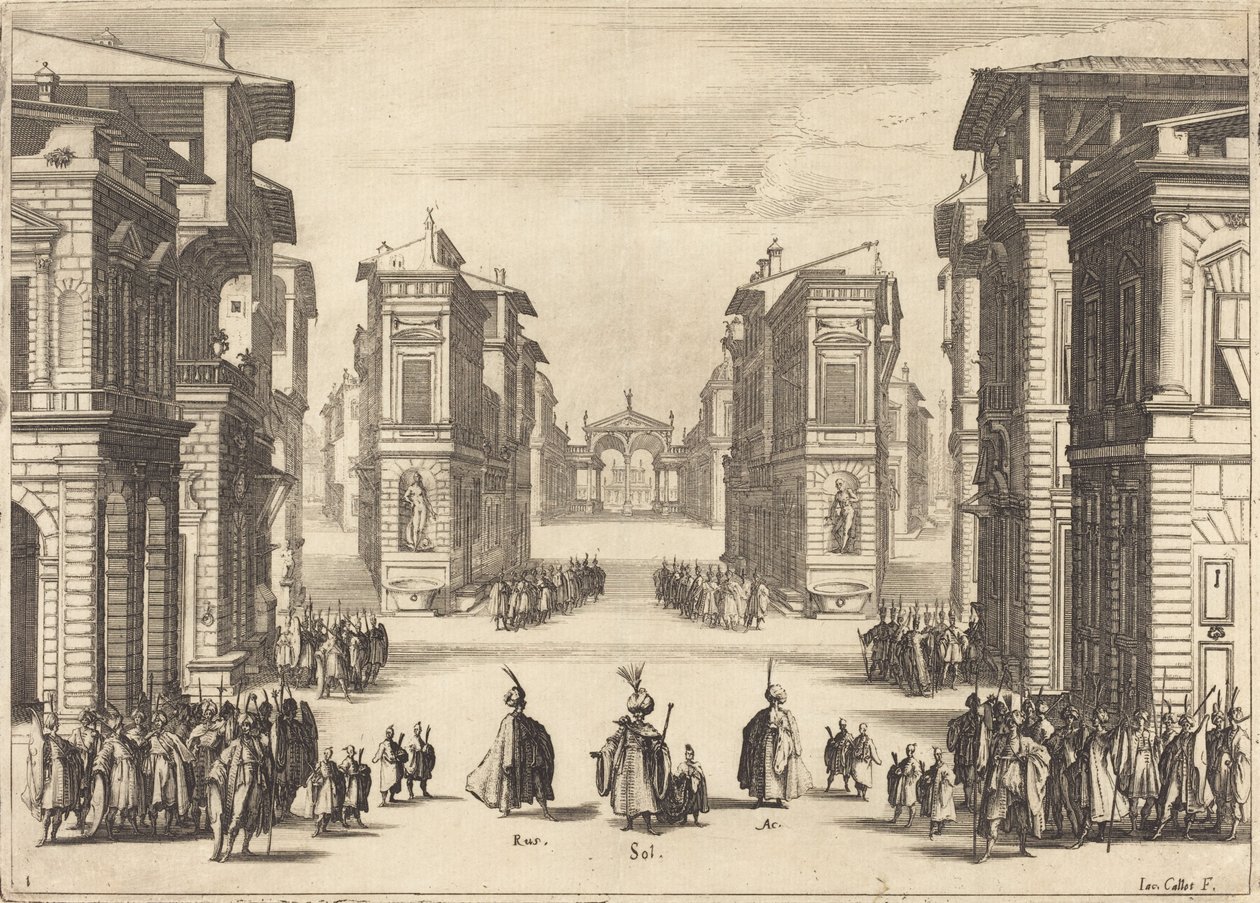 Sulejman, Akt I, 1620. autorstwa Jacques Callot