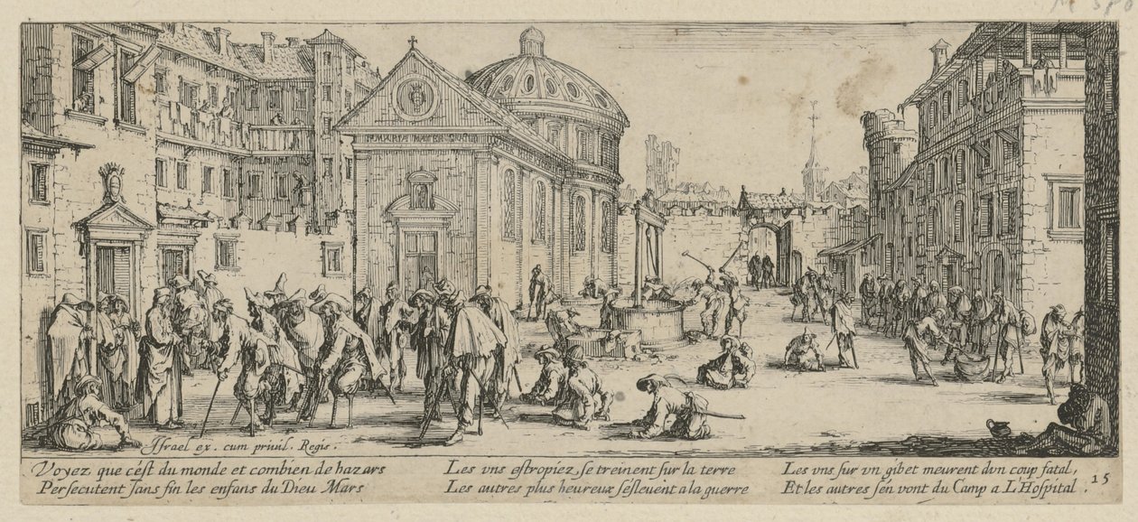 Szpital, strona 15 serii „Okropności wojny” autorstwa Jacques Callot