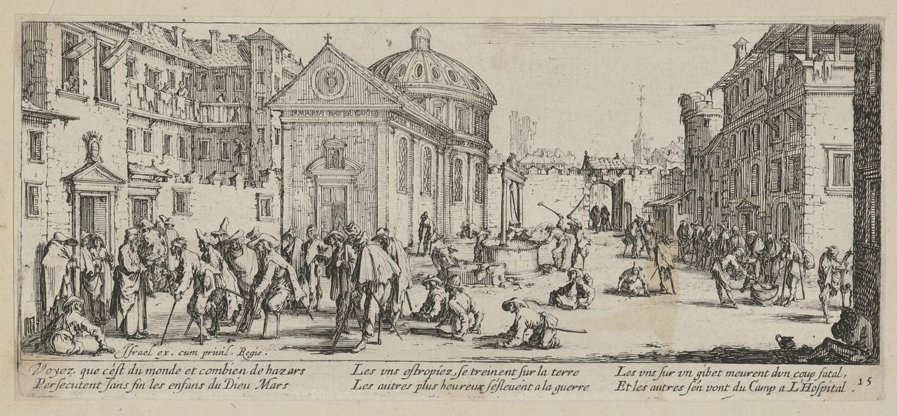 Szpital, plansza 15 z cyklu „Nędze wojny” autorstwa Jacques Callot