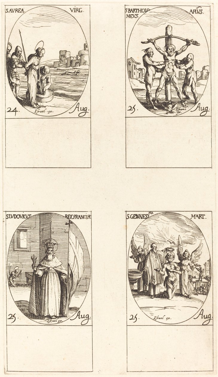 św. Aurea; św. Bartłomieja; św. Ludwika; Św autorstwa Jacques Callot