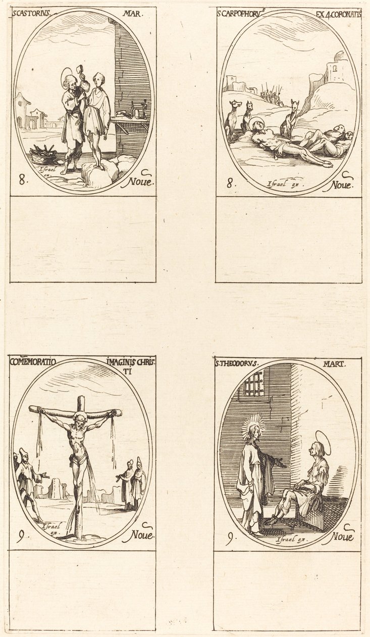 Św. Kastoriusz, Św. Karpofor i Czterej Męczennicy w Koronacji, Wspomnienie obrazu autorstwa Jacques Callot