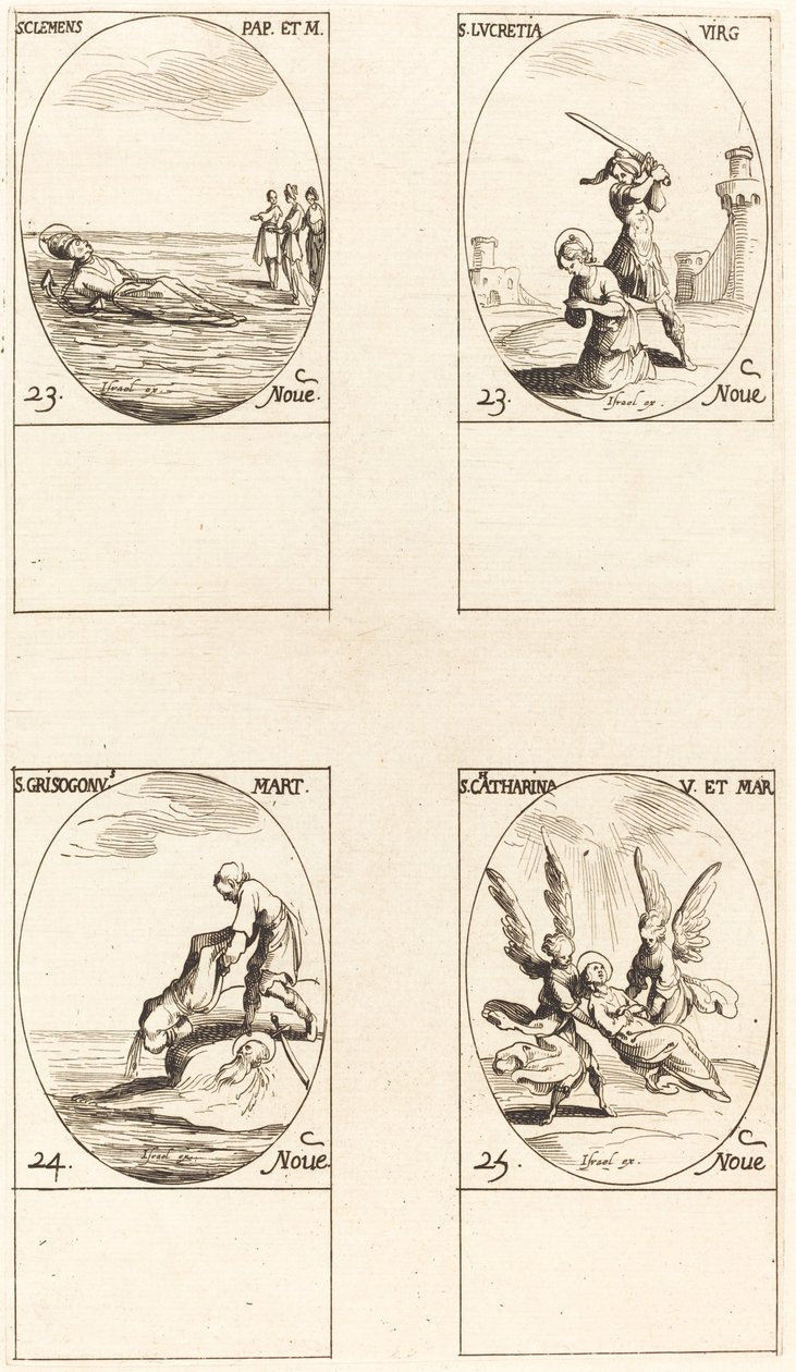 św. Klemensa; św. Lukrecja; św. Chryzogon; Św. Katarzyna autorstwa Jacques Callot