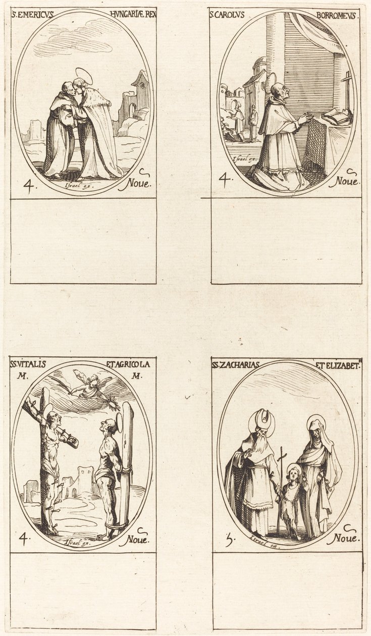 św. św. Karola Boromeusza; St. Vitalis i Agricola; św. Zachary i Elżbieta autorstwa Jacques Callot