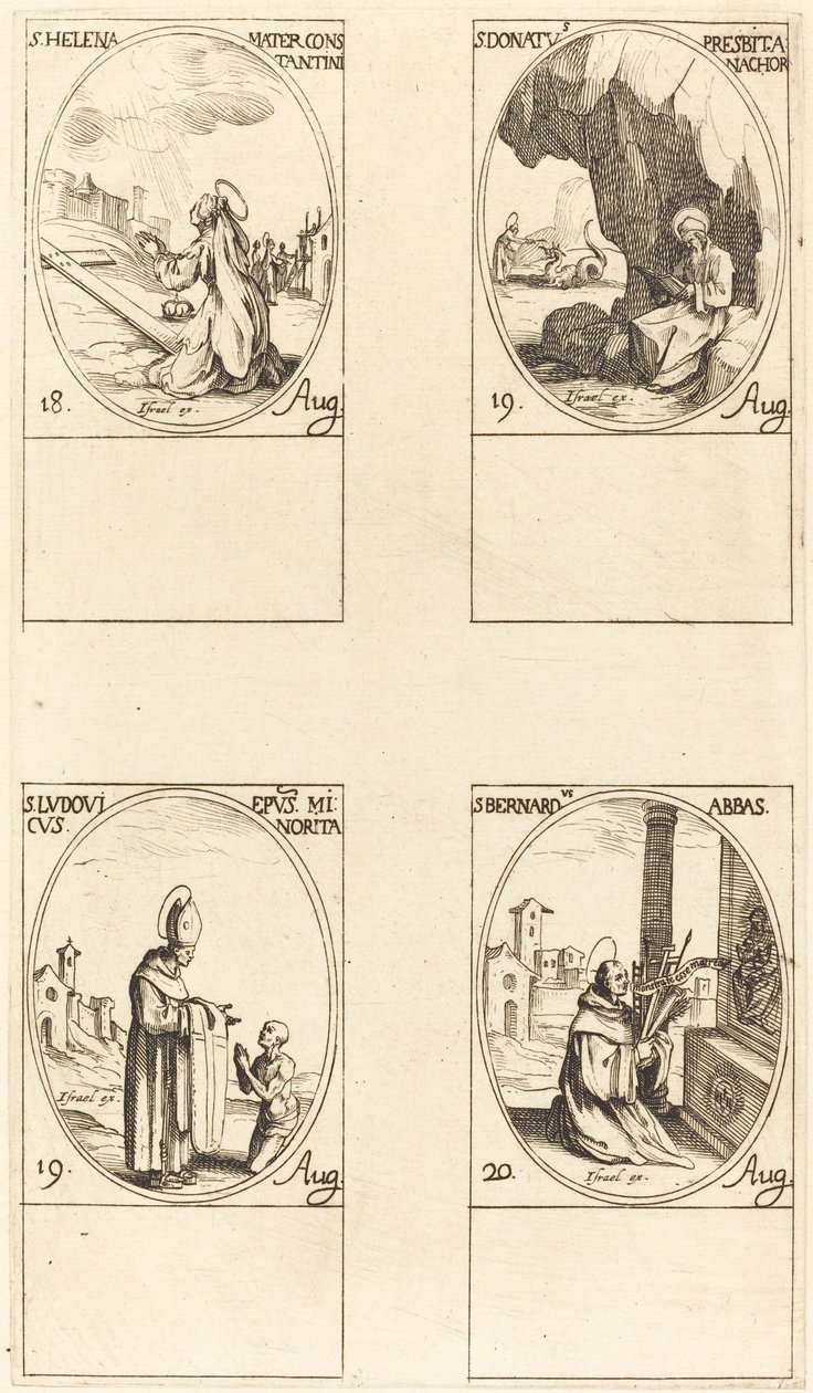 św. Heleny; św. Donata; Św. Ludwik Biskup; Św. Bernard autorstwa Jacques Callot