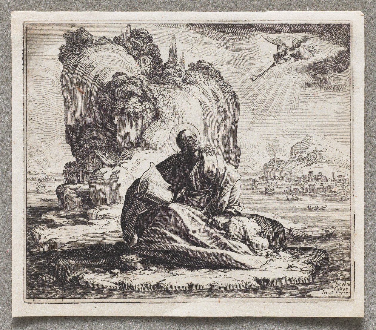 Święty Jan na wyspie Patmos autorstwa Jacques Callot