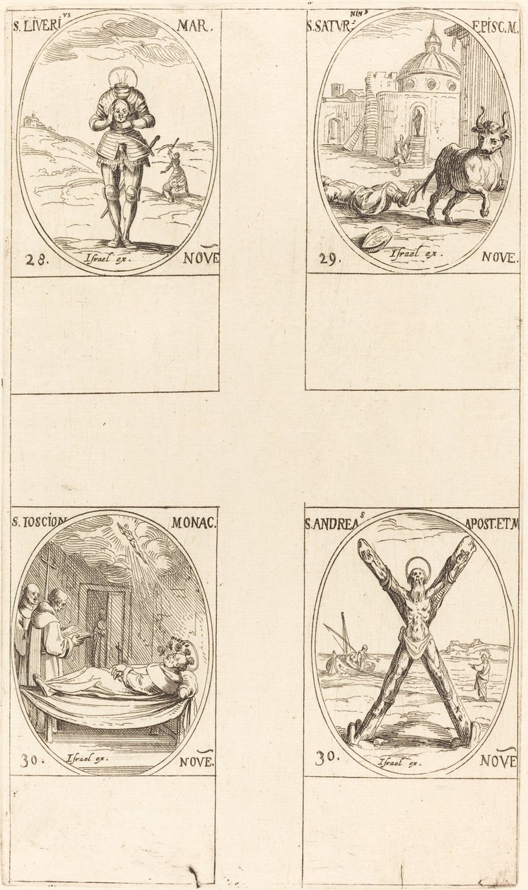 św. Malowanie, św. Saturninus, św. Tiosción, św. Andrzej autorstwa Jacques Callot