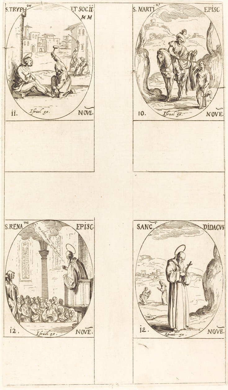Św. Marcina, Św. Tryfona i Towarzyszy, Św. Renata, Św. autorstwa Jacques Callot