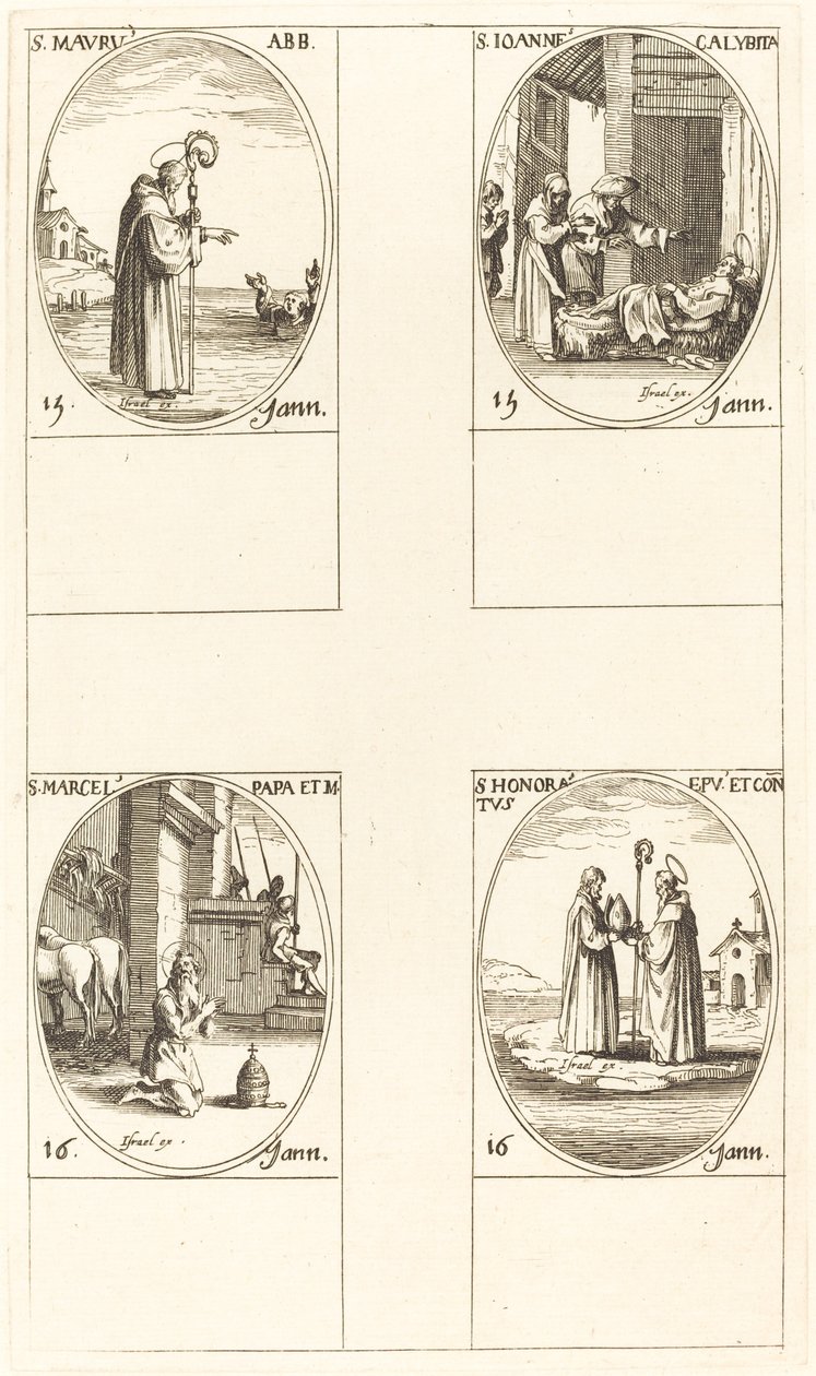 św. Cumować; św. Jana Kalibita; św. Marcellusa; św. Zaszczycony autorstwa Jacques Callot