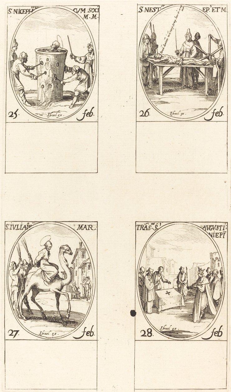 św. Nicefor; św. Nestora; św. Juliana; Tłumaczenie św. Augustyna autorstwa Jacques Callot