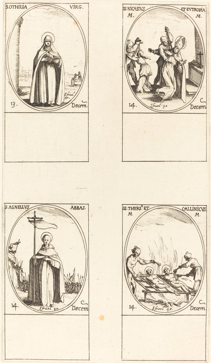 św. Othilia; św. Nikazy i Eutropia; św. Agnelus; św. Thyrs