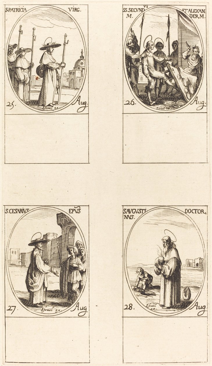 św. Patrycji, św. Secundus i Aleksander, św. Cezara, św. Augustyn autorstwa Jacques Callot
