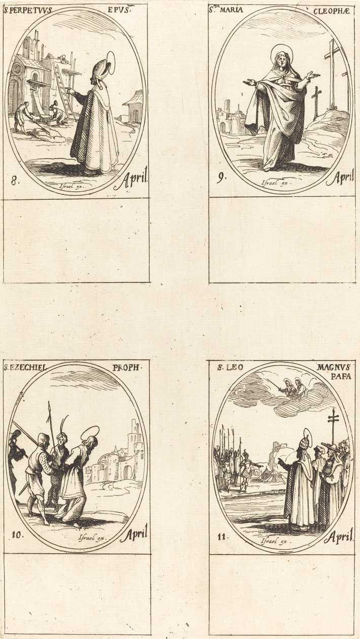 św. Matki Boskiej Kleofasowej; św. Ezechiela; Św. Leon Wielki autorstwa Jacques Callot