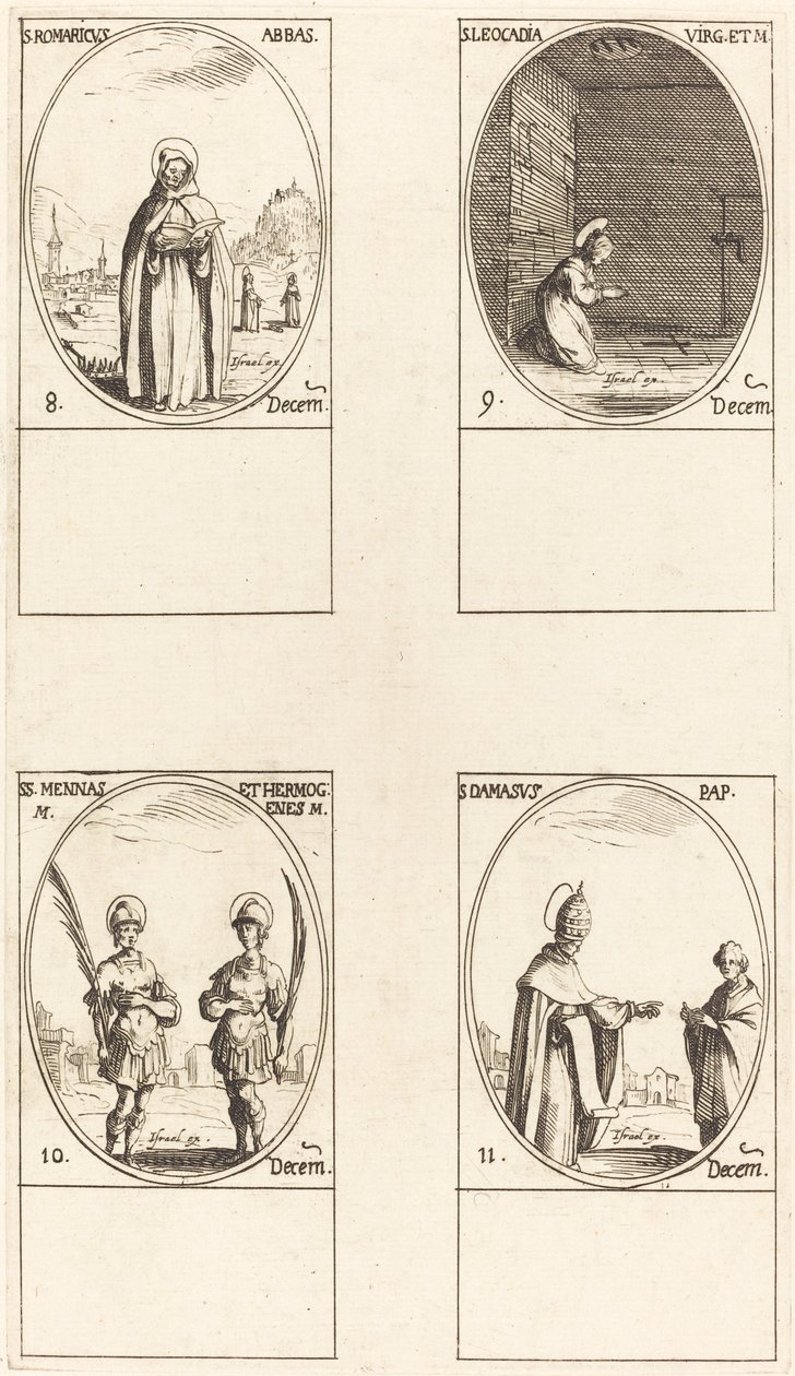 św. św Leokadia; św. Mennas i Hermogenes; Św autorstwa Jacques Callot