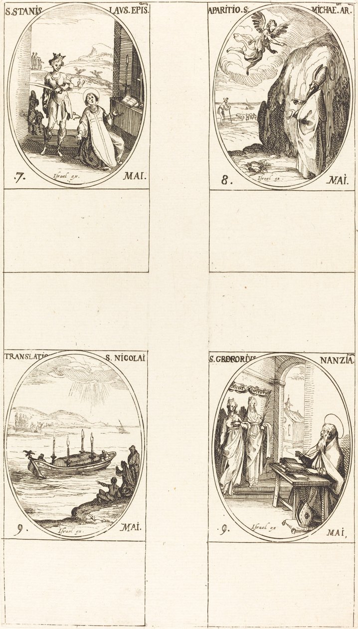 św. Stanisława; Objawienie św. Michała; Przekład św. Mikołaja; Św autorstwa Jacques Callot